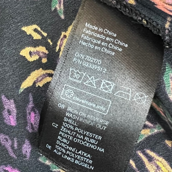 H&M Women's Colorful Floral Print Dress with Ruffle cuffs and neckline - Picture 6 of 6